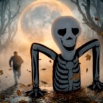 Pripučiamas šliaužiantis skeletas su LED lemputėmis vidaus ir lauko dekoracijai – Paveikslėlis 9