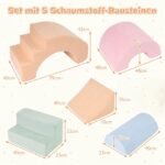 Putplasčio kaladėlių rinkinys 5 dalių suapvalintais kraštais vaikams (Daugiaspalvis) – Paveikslėlis 2