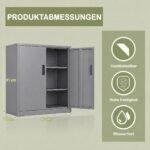 Rakinama metalinė spinta su dvigubomis durimis reguliuojamomis lentynomis (Pilka) – Paveikslėlis 2