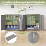 Rakinama metalinė spinta su dvigubomis durimis reguliuojamomis lentynomis (Pilka) – Paveikslėlis 3