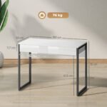 Rašomasis stalas kompaktiškas aukšto blizgesio, su 2 berankeniais stalčiais 100x50 cm – Paveikslėlis 3