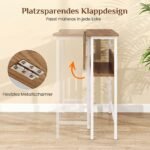 Rašomasis stalas sulankstomas kompaktiškas su integruota lentyna (Natūrali) – Paveikslėlis 5