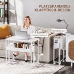 Rašomasis stalas, sulankstomas, mobilus ir tampa šoniniu staliuku su lentyna – Paveikslėlis 4
