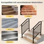 Reguliuojamas laiptų turėklas 3 laipteliams 2 vnt. komplekte (Juoda) – Paveikslėlis 4