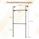 Sieninis drabužių stovas dvigubas metalinis (Juoda) – Paveikslėlis 2