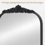 Sieninis veidrodis elegantiškas barokinis su metalo rėmu (Juoda) – Paveikslėlis 4
