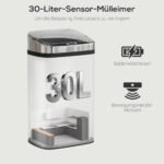 Šiukšliadėžė automatinė sensorinė 30 l nerūdijančio plieno – Paveikslėlis 4