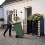 Šiukšlių konteinerių slėptuvė dviguba su integruotu augalų stogu (Juoda) – Paveikslėlis 3
