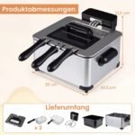Skaitmeninė fritiūrinė 5 L talpos su 3 kepimo krepšiais (Sidabrinė) – Paveikslėlis 2