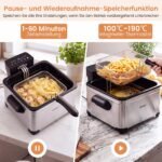 Skaitmeninė fritiūrinė 5 L talpos su 3 kepimo krepšiais (Sidabrinė) – Paveikslėlis 5