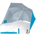 Skėtis-palapinė paplūdimiui universalus du viename su UV apsauga Ø 195 cm (Turkio)