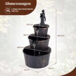 Sodo fontanas 3 pakopų medžio imitacijos statinės dizaino (Antikinės bronzos) – Paveikslėlis 2