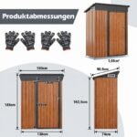 Sodo įrankių sandėliukas kompaktiškas metalinis su nuožulniu stogu (Ruda) – Paveikslėlis 2