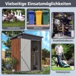 Sodo įrankių sandėliukas kompaktiškas metalinis su nuožulniu stogu (Ruda) – Paveikslėlis 3
