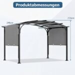 Sodo pavėsinė su reguliuojamu stumdomu stogu (Pilka) – Paveikslėlis 2