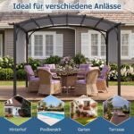Sodo pavėsinė su reguliuojamu stumdomu stogu (Pilka) – Paveikslėlis 3