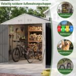 Sodo sandėliukas erdvus cinkuoto plieno su dvišlaičiu stogu (Pilka) – Paveikslėlis 3