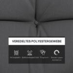 Sodo suoliuko pagalvėlių komplektas 4 dalių 150x50 cm atsparus vandeniui su raišteliais – Paveikslėlis 4