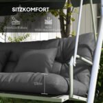 Sodo suoliuko pagalvėlių komplektas 4 dalių 150x50 cm atsparus vandeniui su raišteliais – Paveikslėlis 6