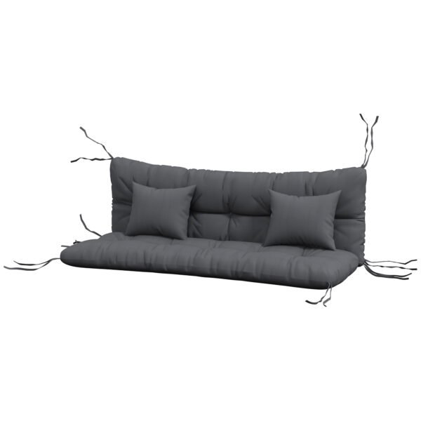 Sodo suoliuko pagalvėlių komplektas 4 dalių 150x50 cm atsparus vandeniui su raišteliais