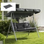 Sodo suoliuko pagalvėlių komplektas 4 dalių 150x50 cm atsparus vandeniui su raišteliais – Paveikslėlis 7