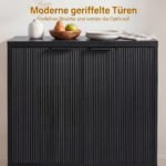 Spinta-bufetas moderni su rifliuotomis durelėmis ir tvirtu metaliniu rėmu (Juoda) – Paveikslėlis 5
