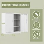Spintelė metalinė dvidurė rakinama su reguliuojamomis lentynomis (Balta) – Paveikslėlis 2