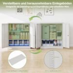 Spintelė metalinė dvidurė rakinama su reguliuojamomis lentynomis (Balta) – Paveikslėlis 3