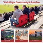 Stadiono kėdė nešiojama sulankstoma su atlošu ir porankiais (Raudona) – Paveikslėlis 3