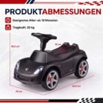 Stumdukas Porsche licencijuotas su garso efektais ir šviesomis (Juoda) – Paveikslėlis 2