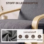 Supamasis fotelis su integruota kojų atrama ir lino imitacijos audiniu – Paveikslėlis 6