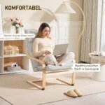 Supamasis krėslas su lenktu dizainu ir aukšta atrama – Paveikslėlis 4