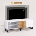 TV spintelė iki 55 colių, su reguliuojamomis lentynomis – Paveikslėlis 3
