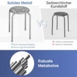 Taburečių komplektas 6 vnt. tvirtų sukraunamų metalinių (Pilka) – Paveikslėlis 4
