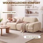 Trivietė sofa, berėmė, apvalių formų, su plačia, gausiai paminkštinta sėdyne – Paveikslėlis 6