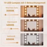 Tualetinis staliukas su integruotu veidrodžiu ir reguliuojamu LED apšvietimu (Kaimiška ruda) – Paveikslėlis 5