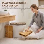 Tualeto pakyla bambukinė, sulankstoma, neslystanti, U formos – Paveikslėlis 5