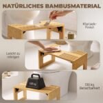 Tualeto pakyla bambukinė, sulankstoma, neslystanti, U formos – Paveikslėlis 7