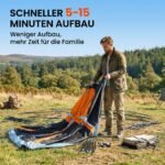 Tunelinė kempingo palapinė 4 vietų, dviejų kambarių, su stoglangiais – Paveikslėlis 8