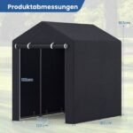 Tvirtas lauko sandėliukas-palapinė su atidaromomis durimis (Tamsiai pilka) – Paveikslėlis 2