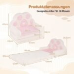 Vaikiška išskleidžiama Sofutė-Krėslas 2-in-1 su minkštu apmušalu (Rožinė) – Paveikslėlis 2