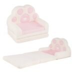 Vaikiška išskleidžiama Sofutė-Krėslas 2-in-1 su minkštu apmušalu (Rožinė)