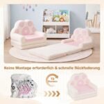 Vaikiška išskleidžiama Sofutė-Krėslas 2-in-1 su minkštu apmušalu (Rožinė) – Paveikslėlis 5