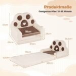 Vaikiška išskleidžiama sofa-fotelis 2-in-1 su nuimamu užvalkalu (Ruda) – Paveikslėlis 2