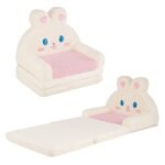 Vaikiška išskleidžiama sofa-lova 2 viename (Rožinė)