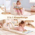 Vaikiška išskleidžiama sofa-lova 2 viename (Rožinė) – Paveikslėlis 3