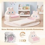 Vaikiška išskleidžiama sofa-lova 2 viename (Rožinė) – Paveikslėlis 5