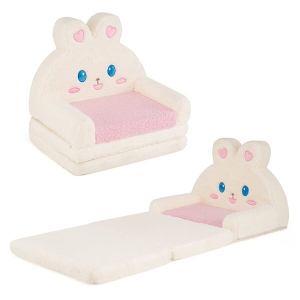 Vaikiška išskleidžiama sofa-lova 2 viename (Rožinė)