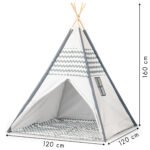 Vaikiška tipi palapinė su mediniu rėmu ir uždaru įėjimu – Paveikslėlis 8