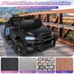 Vaikiškas visureigis RAM 3500 12V su galingais varikliais (Juoda) – Paveikslėlis 3